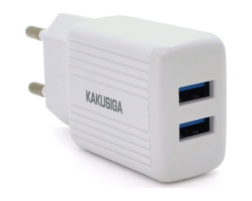 Зарядний пристрій KAKUSIGA 2xUSB 2.4A 12W white (KSC-368 DILANG)