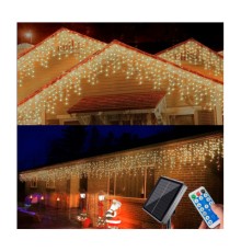 Гірлянда Voltronic Бахрома White Hot 256 LED, 5х0,7м, вулична, з сонячною панелью та пультом (RH-02-256/5/0,7/32WH)