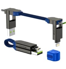 Дата кабель 6in1 inCharge X 0,14m 100W blue Rolling Square (X02WR)
