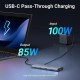 Порт-реплікатор Ugreen Dock CM639 USB3.2 Type-C --> HDMIx2, 60Hz/2xUSB-A/2xUSB-C 3.2/ RJ45/SD/TF/PD 100W (45380)