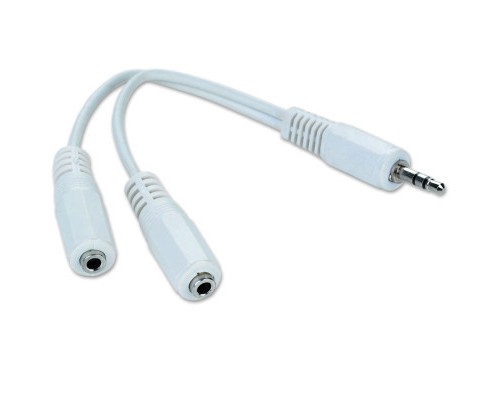 Кабель мультимедійний Jack 3.5mm папа/2xJack 3.5mm мама 0.1m Cablexpert (CCA-415W) Кабель мультимедійний Jack 3.5mm папа/2xJack 3.5mm мама 0.1m Cablexpert (CCA-415W)