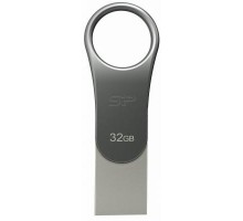 USB флеш накопичувач Silicon Power 32GB Mobile C80 Silver USB 3.2 (SP032GBUC3C80V1S) 