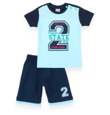 Набір дитячого одягу Breeze футболка з гудзиками з шортами (8922-98B-blue)