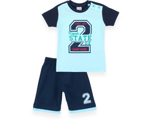 Набір дитячого одягу Breeze футболка з гудзиками з шортами (8922-98B-blue)