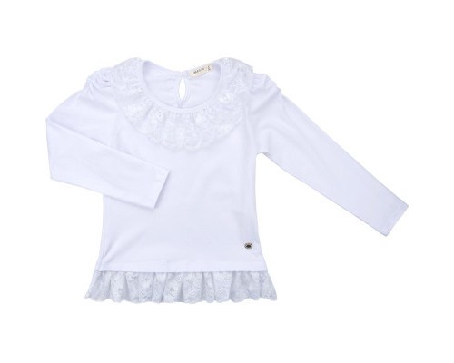 Кофта дитяча Breeze з мереживом (11179-128G-white)