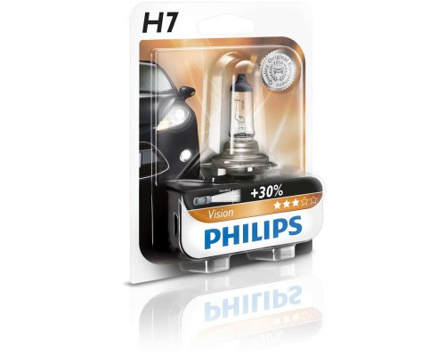 Автолампа Philips H7 Vision, 3200K, 1шт (12972PRB1)