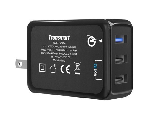 Зарядний пристрій Tronsmart W3PTA 42W Quick Charge 3.0 USB Wall Charger Black (210778)
