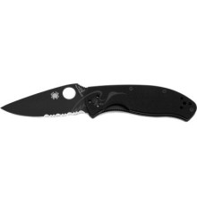 Ніж Spyderco Tenacious Black Blade полусеррейтор (C122GBBKPS)