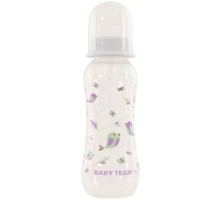 Пляшечка для годування Baby Team з силіконовою соскою 250 мл біла (1121_белый)