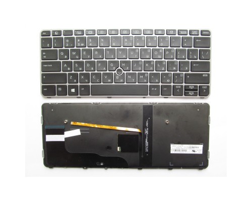 Клавіатура ноутбука HP EliteBook 820 G3 черная с серебр,трекп,подсв (A46062)