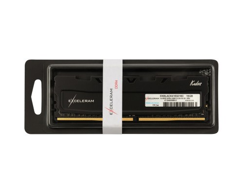 Модуль пам'яті для комп'ютера DDR4 16GB 3200 MHz Black Kudos eXceleram (EKBLACK4163216C)