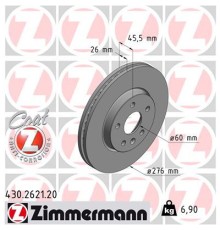 Гальмівний диск ZIMMERMANN 430.2621.20