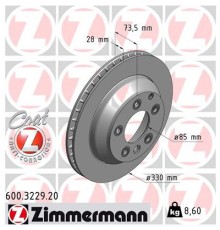Гальмівний диск ZIMMERMANN 600.3229.20