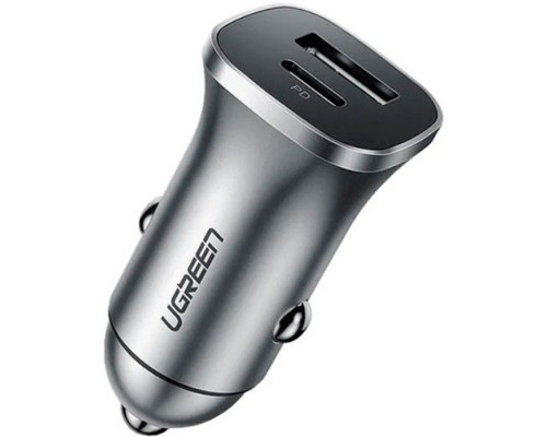 Зарядний пристрій Ugreen CD130 20W USB + Type-C PD Car Charger (Gray) (30780)