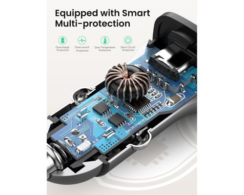 Зарядний пристрій Ugreen CD130 20W USB + Type-C PD Car Charger (Gray) (30780)