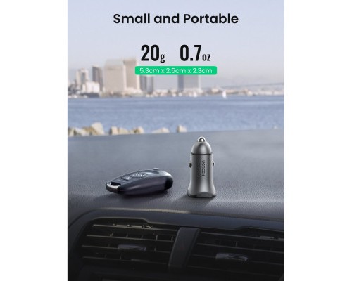 Зарядний пристрій Ugreen CD130 20W USB + Type-C PD Car Charger (Gray) (30780)