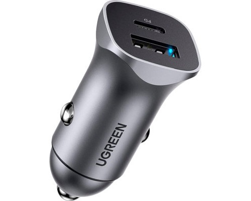 Зарядний пристрій Ugreen CD130 20W USB + Type-C PD Car Charger (Gray) (30780)