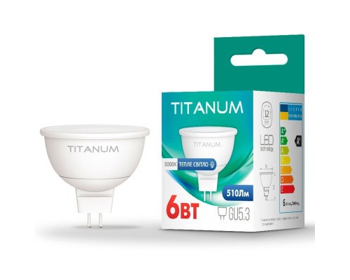 Лампочка TITANUM MR16 6W GU5.3 3000K (TLMR1606533)