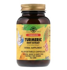 Антиоксидант Solgar Куркума екстракт (корінь), Turmeric, 60 капсул (SOL-04161)