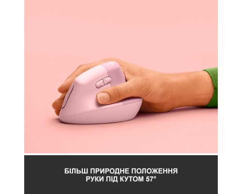 Мишка Logitech Lift Vertical Ergonomic Wireless/Bluetooth Rose (910-006478)