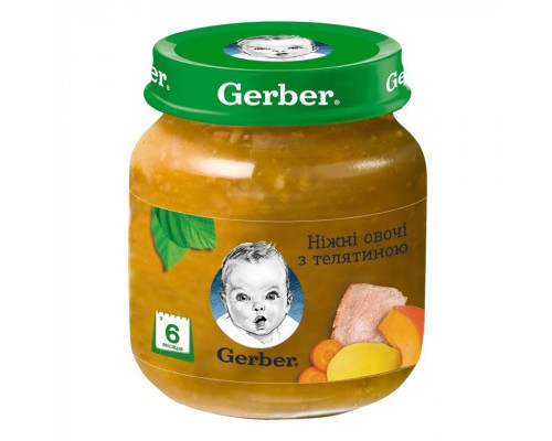 Дитяче пюре Gerber Телятина Ніжні овочі 130 г (7613036011280)