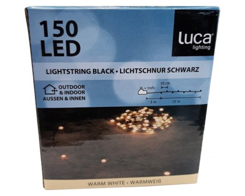 Гірлянда Luca Lighting Струна чорна 18 м теплий білий (8718861853162) Гірлянда Luca Lighting Струна чорна 18 м теплий білий (8718861853162)