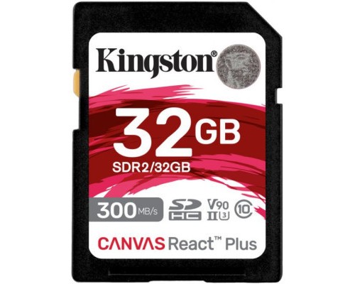 Карта пам'яті Kingston 32GB class 10 UHS-II U3 Canvas React Plus (SDR2/32GB) Карта пам'яті Kingston 32GB class 10 UHS-II U3 Canvas React Plus (SDR2/32GB)