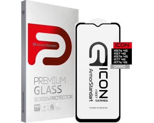 Скло захисне Armorstandart Icon OPPO A57s 4G/A57 4G/A57e 4G/A77 4G/A77s 4G Black (ARM64763)