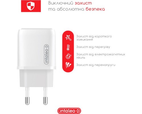 Зарядний пристрій Intaleo TCGQPD125 1хType-C 3A/25W QC/PD3.0 (1283126538827)