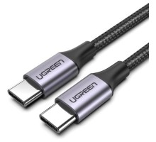 Дата кабель USB-C to USB-C 2.0m US261 18W Round Cable Nickel Plating Aluminum Shell Black Ugreen (50152)