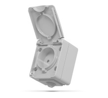 Розетка Videx BINERA IP65 зовнішня 1ая сіра (VF-BNW21-G)