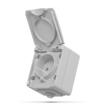 Розетка Videx BINERA IP65 зовнішня 1ая сіра (VF-BNW21-G)