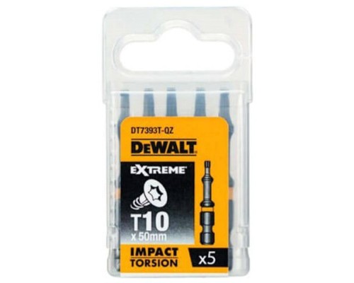 Набір біт DeWALT IMPACT TORSION, ударні, Torx, Т10, L = 57 мм, 5 шт (DT7393T)