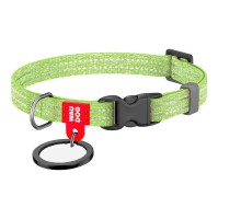 Нашийник для тварин WAUDOG Re-cotton з QR паспортом для котів та дрібних порід собак XS салатовий (16405)