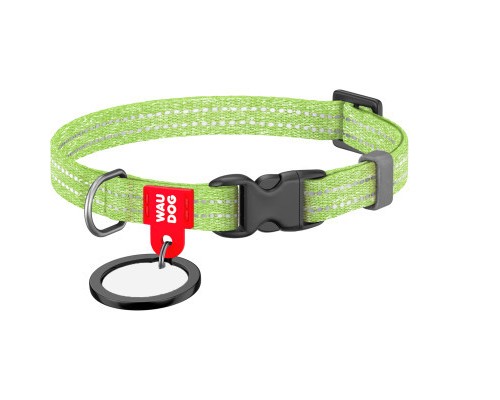 Нашийник для тварин WAUDOG Re-cotton з QR паспортом для котів та дрібних порід собак XS салатовий (16405)