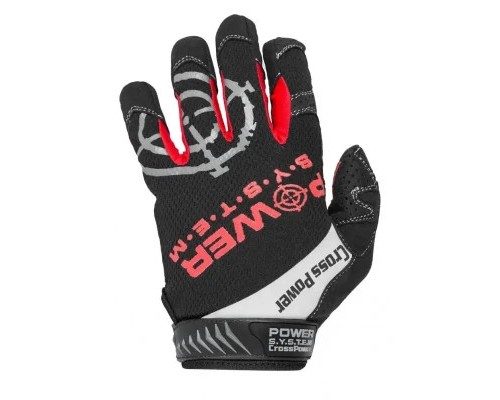 Рукавички для фітнесу Power System Cross Power PS-2860 Black/Red M (PS-2860_M_Black-red)