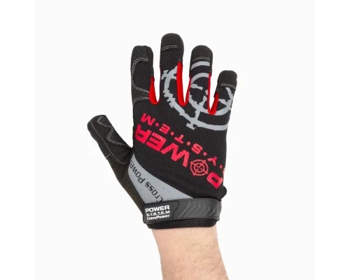 Рукавички для фітнесу Power System Cross Power PS-2860 Black/Red M (PS-2860_M_Black-red)