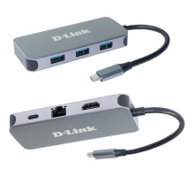 Концентратор D-Link 3xUSB3.0, 1xUSB-C/PD, 1xHDMI 1.4b, 1xGE, USB-C (DUB-2335)