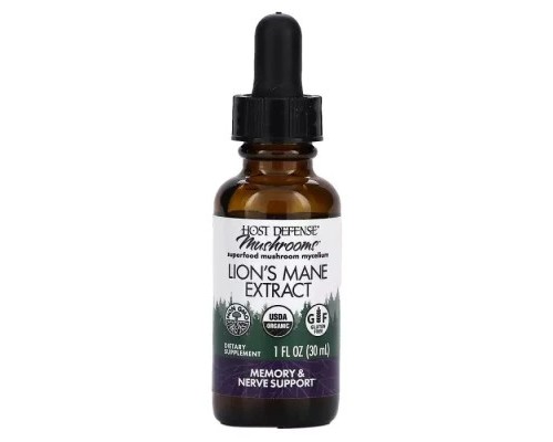 Трави Fungi Perfecti Їжачок гребінчастий, екстракт у краплях, Lion's Mane Extract, 30 мл (FPI-05161)