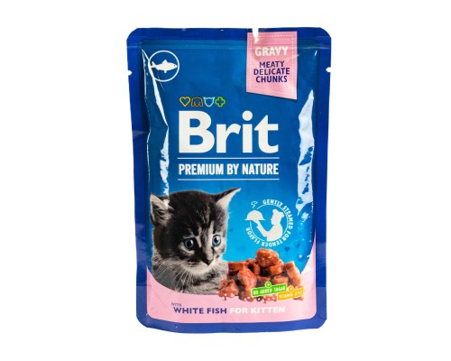 Вологий корм для кішок Brit Premium з білою рибою для кошенят 100 г (8595602548637) Вологий корм для кішок Brit Premium з білою рибою для кошенят 100 г (8595602548637)