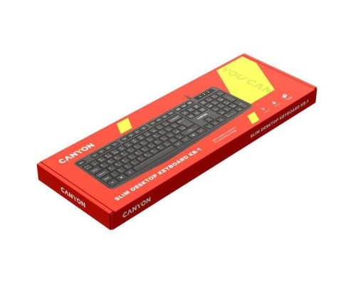 Клавіатура Canyon KB-1 Water resistant USB UA Black (CNE-CKEY01)