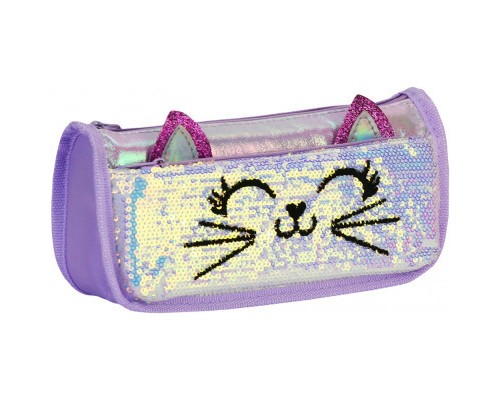 Пенал Cool For School 2 відділення з блискітками Блакитний (CF6706-blue)