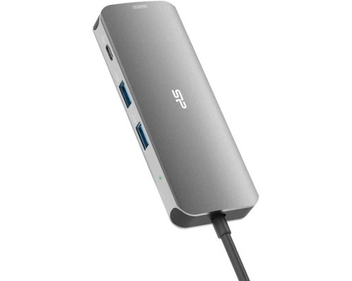 Концентратор Silicon Power USB-C 8-in-1 SR30 Silver Aluminum (SPU3C08DOCSR300G)