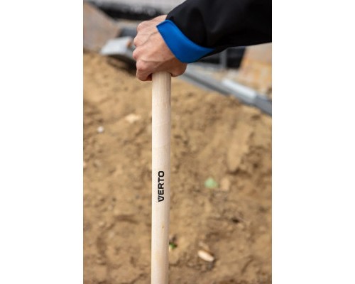 Лопата Verto совкова, руків'я дерев'яне, 120см, 1.8кг (15G019)