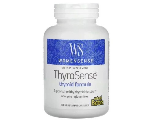 Вітамінно-мінеральний комплекс Natural Factors Підтримка щитовидної залози, WomenSense, ThyroSense, 120 вегетарі (NFS-04946)