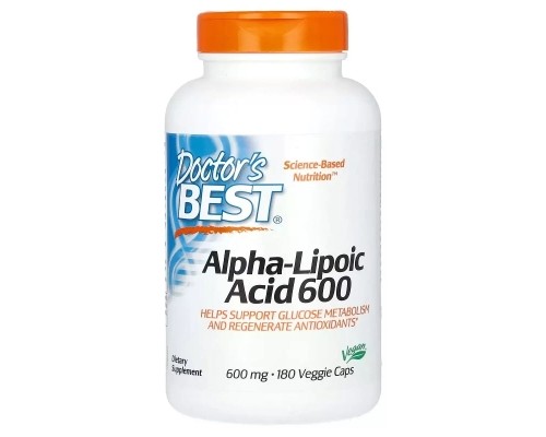 Антиоксидант Doctor's Best Альфа-Ліпоєва кислота, 600 мг, Alpha-Lipoic Acid, 180 вегетаріанс (DRB-00249) Антиоксидант Doctor's Best Альфа-Ліпоєва кислота, 600 мг, Alpha-Lipoic Acid, 180 вегетаріанс (DRB-00249)