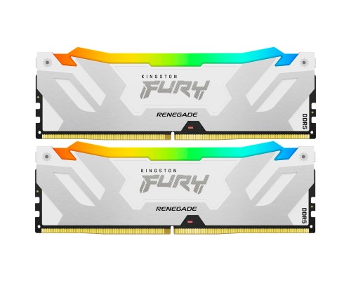 Модуль пам'яті для комп'ютера DDR5 32GB (2x16GB) 8000 MHz Renegade RGB White XMP Kingston Fury (ex.HyperX) (KF580C38RWAK2-32)