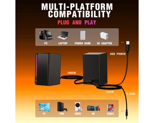 Акустична система Fifine A20 Gaming RGB Black (A20) 