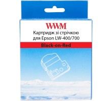 Стрічка для принтера етикеток WWM для Epson LW-400/700 18mm х 8m Black-on-Red (WWM-SC18R)