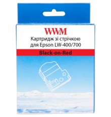 Стрічка для принтера етикеток WWM для Epson LW-400/700 18mm х 8m Black-on-Red (WWM-SC18R)